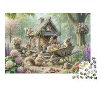 Cottage d'écureuil capricieux 1000 Stücke Karton Puzzle Familienpuzzle Für Erwachsene Puzzle-Liebhaber Kundenliebling Stressabbau Entspannung 52x38cm/1000pcs