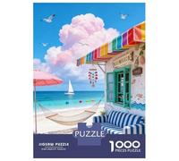 Cottage en Bord de mer Puzzle 1000 Pièces Adultes Enfants Puzzles 1000 Pièces Jeu De Team Building Décor À La Maison 38x26cm/1000pcs