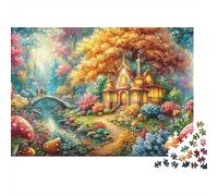 Cottage enchanté dans Autumn Woods Puzzle De 1000 Pièces Cottage enchanté Défi De Jeu d'esprit pour Toutes Les Âges 52x38cm/1000pcs