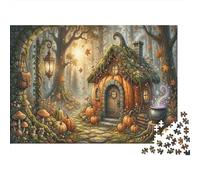 Cottage fée de citrouillePuzzle 1000 Pièces en Carton forêt automnePour Grands-Parents Amélioration De La Mémoire Activité Intérieure Qualité Premium 38x26cm/1000pcs