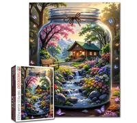 Cottage Garden Jigsaw Puzzles 1000 Piece for Adults World in Bottle Puzzles Nature's Dream Gift Puzzle for Home Decoration Gifts Family Fantasy Forest Puzzle Perfect for Game Nights 19.7" x 27.6 "