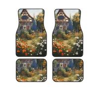 Cottage Garden - Lot de 4 tapis de sol de voiture en néoprène antidérapant pour voiture, VUS, camionnettes, camions - Toutes saisons