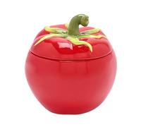 Cottage Garden - Pot de rangement de cuisine avec couvercle à tomates - Récipient alimentaire en céramique printemps/été pour offrir et articles ménagers - H 11 x l 10 cm