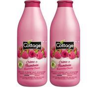 Cottage Gel Douche & Bain Lait Hydratant Crème de Framboise - 97% d'Ingrédients d'Origine Naturelle - 750ml -Fabriqué en France (Lot de 2)