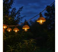 Lumisky Guirlande lumineuse extérieure 10 boules polyrattan LED blanc chaud 5,7 m