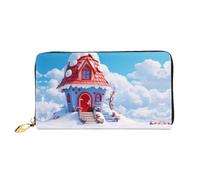 Cottage In The Snow - Portefeuille pour femme - Longue pochette - Porte-cartes de crédit - Porte-monnaie de voyage - Noir - Taille unique, Noir , Taille unique