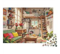 Cottage Interior Puzzle de 1000 Pièces Recycled Home Art Senior Puzzles Accessoires de Jeu de Fête Développement de l'Intelligence des Garçons et Filles Amusement Éducatif 38x26cm/1000pcs
