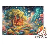 Cottage sous Un Ciel Cosmique étoilé Puzzle De 1000 Pièces Cottage enchanté Parfait pour Les Soirées De Puzzle en Famille, Adultes Et Enfants 52x38cm/1000pcs