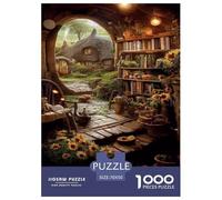 Cottage Style Hobbit Puzzles 1000 Pieces Cadeau Unique Intéressant Jeu Éduchatif Défi Jouet À De Qualité Supérieure Peinture Art pour Adultes Et Enfants À Partir De 12 Ans 70x50cm/1000pcs