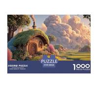 Cottage with A Thatched Roof 1000 Pièces Carton Extra-épais Lot de Puzzles Hobbit-Style House Stimulant Et Éducatif Jeu Créatif Puzzles As Birthday Gifts 38x26cm/1000pcs