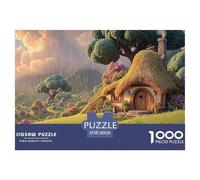 Cottage with A Thatched Roof 1000 Pièces Carton Premium Coffret De Puzzles Hobbit-Style House Anti-Stress Défi Unique Puzzles pour Adultes Et Enfants 38x26cm/1000pcs