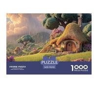 Cottage with A Thatched Roof 1000 Pièces Carton Premium Coffret De Puzzles Hobbit-Style House Anti-Stress Défi Unique Puzzles As Birthday Gifts 70x50cm/1000pcs