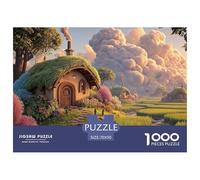 Cottage with A Thatched Roof 1000 Pièces Carton Premium Lot de Puzzles Hobbit-Style House Anti-Stress Défi Unique Puzzles As Birthday Gifts 70x50cm/1000pcs