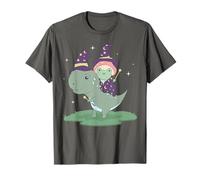 Cottagecore Aesthetic Frog Magicien chevauchant Un Dinosaure T-Shirt