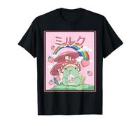 Cottagecore Aesthetic Kawaii Grenouille Buvant Lait Japonais T-Shirt