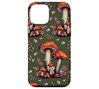 Cottagecore Aesthetic Mushroom Vintage Dark Green and Orange Coque pour iPhone 12 Mini