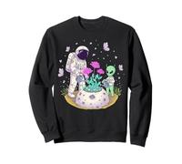 Cottagecore Alien and Astronaut Lunar Garden at The Moon Sweatshirt