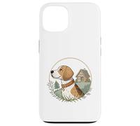 Cottagecore Beagle avec cabane et scène boisée Coque pour iPhone 13