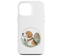 Cottagecore Beagle avec cabane et scène boisée Coque pour iPhone 13 Pro Max