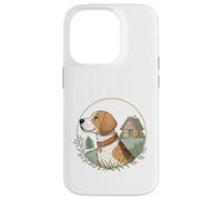 Cottagecore Beagle avec cabane et scène boisée Coque pour iPhone 14 Pro