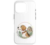 Cottagecore Beagle avec cabane et scène boisée Coque pour iPhone 16 Pro