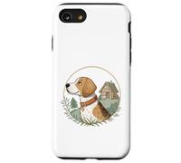Cottagecore Beagle avec cabane et scène boisée Coque pour iPhone SE (2020) / 7 / 8
