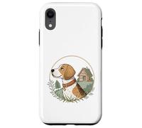 Cottagecore Beagle avec cabane et scène boisée Coque pour iPhone XR