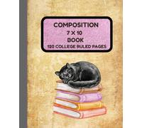 Cottagecore Black Cat Composition Notebook: A Perfect Cozy Gift for Students, Journaling & Animal Lovers I 7.25 x 9.25 I 120 College Ruled Pages