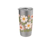 Cottagecore Boho Flowers Botanical Nature Graphique de fleurs sauvages Gobelet isotherme en acier inoxydable double paroi