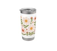 Cottagecore Boho Flowers Botanical Nature Graphique de fleurs sauvages Gobelet isotherme en acier inoxydable double paroi