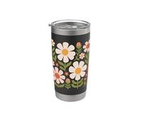 Cottagecore Boho Flowers Botanical Nature Graphique de fleurs sauvages Gobelet isotherme en acier inoxydable double paroi