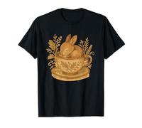 Cottagecore Bunny in Teacup Rustic Botanical Woodland Art T-Shirt