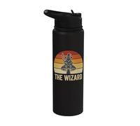 Cottagecore Carte de tarot vintage Grenouille sorcier Dark Academia Stainless Steel Insulated Water Bottle