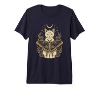Cottagecore Chat Moth Grunge Alt Trippy Creepy Horror Goth T-Shirt Haut de Gamme