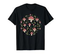 Cottagecore Chemise Champignon mycologie pour la Chasse aux Amateurs de Champignons T-Shirt Graphique avec Valeur, Homme, Noir, M