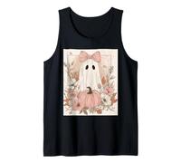 Cottagecore Coquette Rose Pastel Fleurs fantômes et citrouilles Débardeur