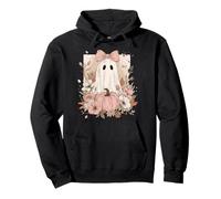 Cottagecore Coquette Rose Pastel Fleurs fantômes et citrouilles Sweat à Capuche