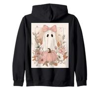 Cottagecore Coquette Rose Pastel Fleurs fantômes et citrouilles Sweat à Capuche