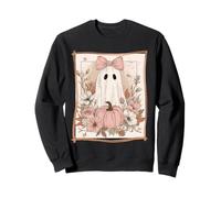 Cottagecore Coquette Rose Pastel Fleurs fantômes et citrouilles Sweatshirt