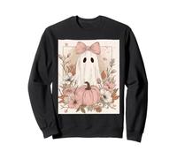 Cottagecore Coquette Rose Pastel Fleurs fantômes et citrouilles Sweatshirt