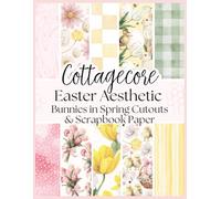 Cottagecore Easter Aesthetic Bunnies in Spring Cutouts & Scrapbook Paper