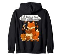 Cottagecore Fall Fox A Book a Day Keeps Reality Away T-Shirt Sweat à Capuche