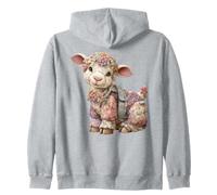 Cottagecore Floral Agneau Patchwork Animal Sweat à Capuche