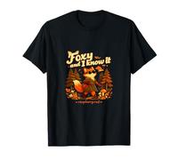 Cottagecore Forest Foxy and I Know It Imprimé Automne Orange T-Shirt