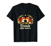 Cottagecore Fox Sisters Couronne en Fourrure Inscription Friends Fur Ever T-Shirt