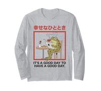 Cottagecore Frog Have A Good Day Positive Citation Manche Longue