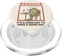 Cottagecore Frog Have A Good Day Positive Citation PopSockets PopGrip pour MagSafe
