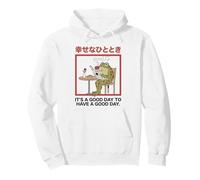 Cottagecore Frog Have A Good Day Positive Citation Sweat à Capuche