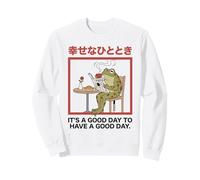 Cottagecore Frog Have A Good Day Positive Citation Sweatshirt