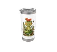 Cottagecore Grenouille Pastèque Esthétique Summer Goblincore Gobelet isotherme en acier inoxydable double paroi